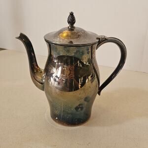 Vintage silverplate pitcher Paul Revere reproduction silverplate hinged lid